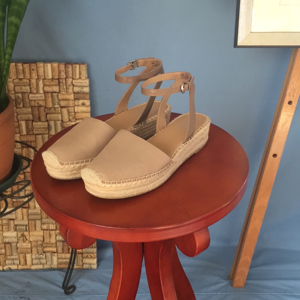 Franco Sarto Lariza taupe leather espadrille